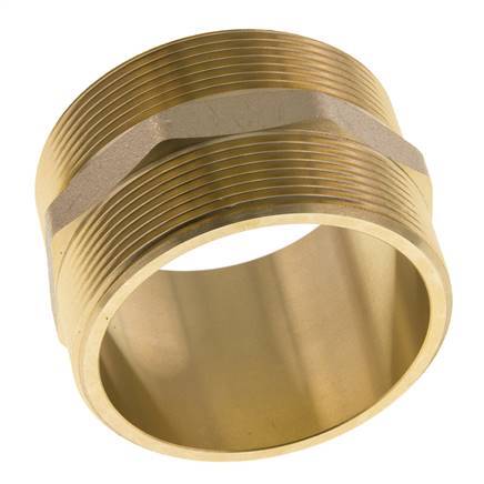 Double Nipple G2 1/2'' Brass Flat Seal 16bar (224.8psi) 76mm Hex