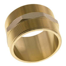 Double Nipple G2 1/2'' Brass Flat Seal 16bar (224.8psi) 76mm Hex