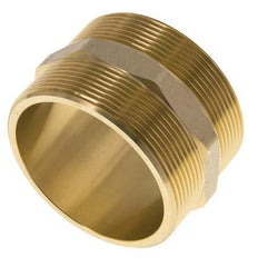 Double Nipple G2 1/2'' Brass Flat Seal 16bar (224.8psi) 76mm Hex