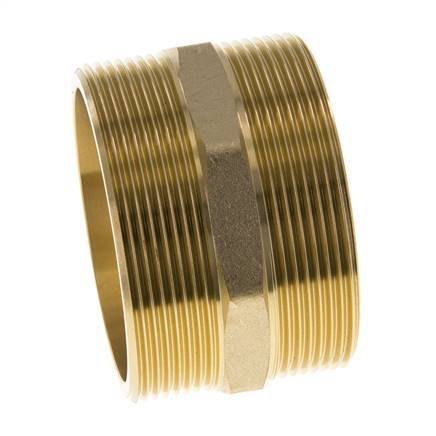 Double Nipple G2 1/2'' Brass Flat Seal 16bar (224.8psi) 76mm Hex