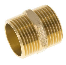 Double Nipple G1'' Brass Flat Seal 16bar (224.8psi) 33mm Hex