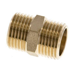 Double Nipple G1/2'' Brass Flat Seal 16bar (224.8psi) 21mm Hex [2 Pieces]