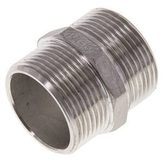Double Nipple G1 1/4'' Stainless Steel Flat Seal 16bar (224.8psi) 45mm Hex
