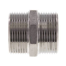 Double Nipple G1 1/4'' Stainless Steel Flat Seal 16bar (224.8psi) 45mm Hex