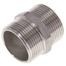 Double Nipple G1 1/4'' Stainless Steel Flat Seal 16bar (224.8psi) 45mm Hex
