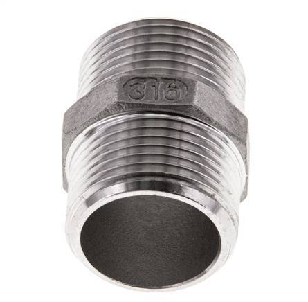 Double Nipple G3/4'' Stainless Steel Flat Seal 16bar (224.8psi) 29mm Hex
