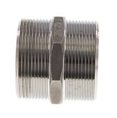Double Nipple G2'' Stainless Steel Flat Seal 16bar (224.8psi) 62mm Hex