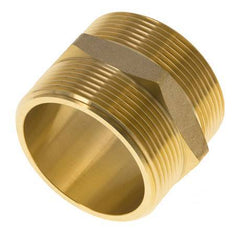 Double Nipple G2'' Brass Flat Seal 16bar (224.8psi) 60mm Hex