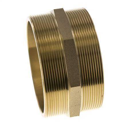 Double Nipple G4'' Brass Flat Seal 16bar (224.8psi) 114mm Hex