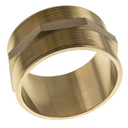 Double Nipple G4'' Brass Flat Seal 16bar (224.8psi) 114mm Hex