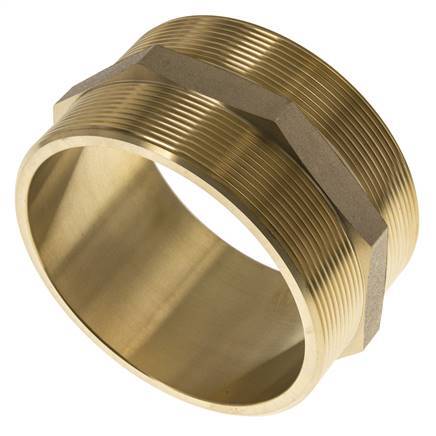 Double Nipple G4'' Brass Flat Seal 16bar (224.8psi) 114mm Hex