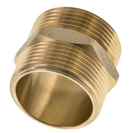 Double Nipple G1 1/4'' Brass Flat Seal 16bar (224.8psi) 42mm Hex