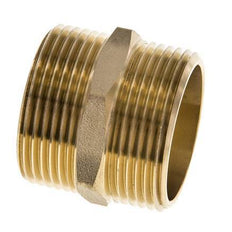 Double Nipple G1 1/4'' Brass Flat Seal 16bar (224.8psi) 42mm Hex