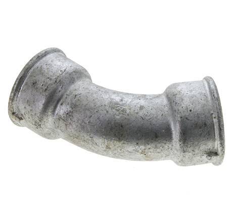 45deg Angled Fitting Rp1 1/2'' Female Cast Iron 25bar (351.25psi)