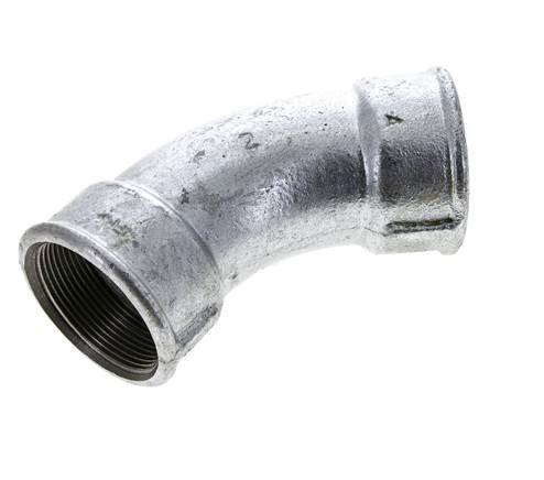 45deg Angled Fitting Rp2'' Female Cast Iron 25bar (351.25psi)