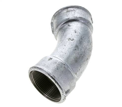 45deg Angled Fitting Rp2'' Female Cast Iron 25bar (351.25psi)