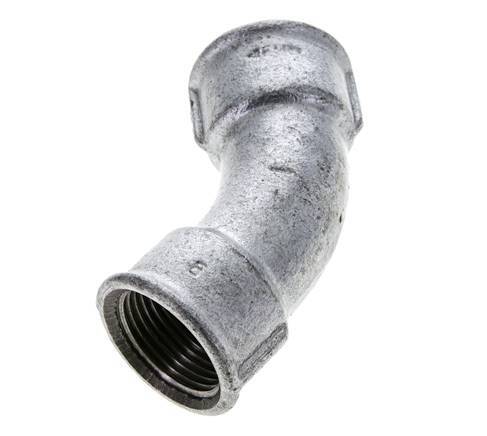 45deg Angled Fitting Rp1'' Female Cast Iron 25bar (351.25psi)