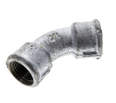 45deg Angled Fitting Rp1/2'' Female Cast Iron 25bar (351.25psi) [2 Pieces]
