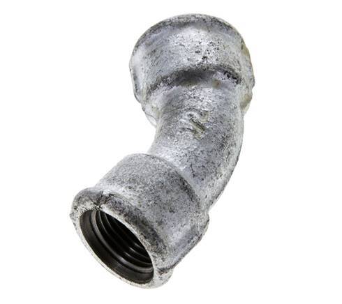 45deg Angled Fitting Rp1/2'' Female Cast Iron 25bar (351.25psi) [2 Pieces]