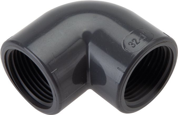 90deg Angled Fitting Rp1 1/4'' Female PVC-U 16bar (224.8psi) EN 1452-3 [2 Pieces]