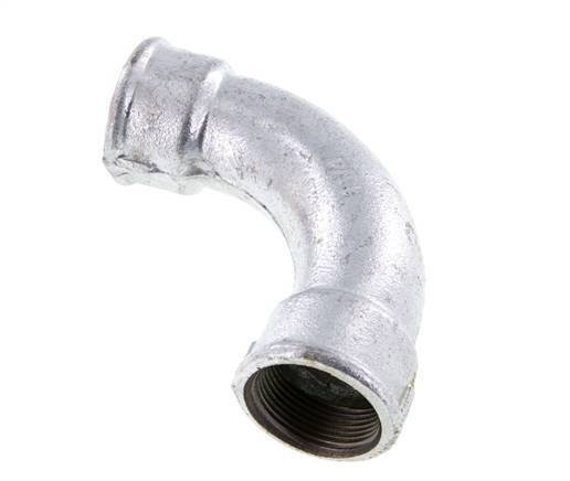 90deg Angled Fitting Rp1 1/4'' Female Long Cast Iron 25bar (351.25psi)
