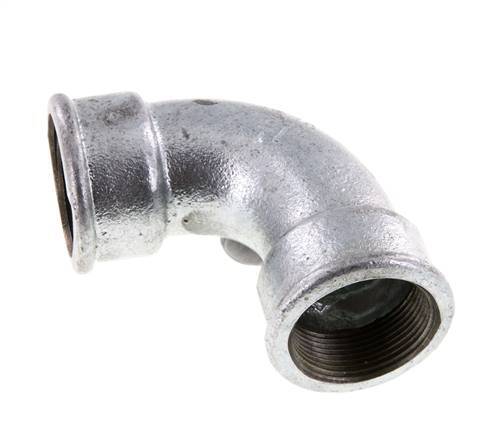 90deg Angled Fitting Rp1 1/2'' Female Short Cast Iron 25bar (351.25psi)