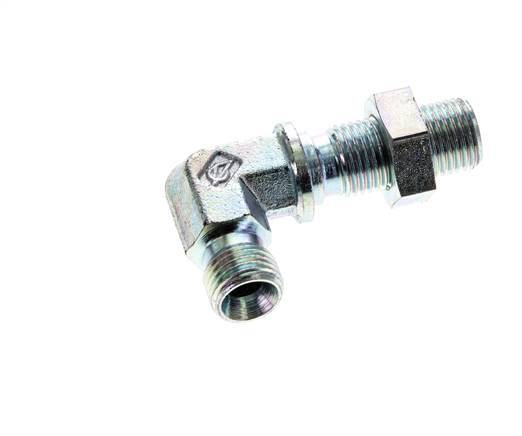 90deg Angled Fitting G1/4'' Bulkhead High Pressure Steel 60° Cone 350bar (4917.5psi) Hydraulic
