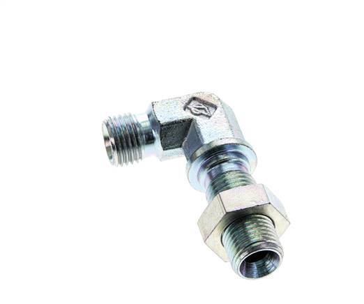 90deg Angled Fitting G1/4'' Bulkhead High Pressure Steel 60° Cone 350bar (4917.5psi) Hydraulic