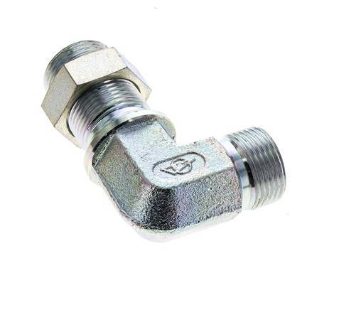 90deg Angled Fitting G3/4'' Bulkhead High Pressure Steel 60° Cone 325bar (4566.25psi) Hydraulic