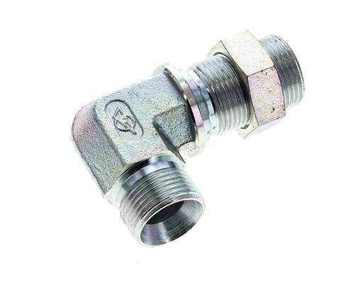 90deg Angled Fitting G3/4'' Bulkhead High Pressure Steel 60° Cone 325bar (4566.25psi) Hydraulic