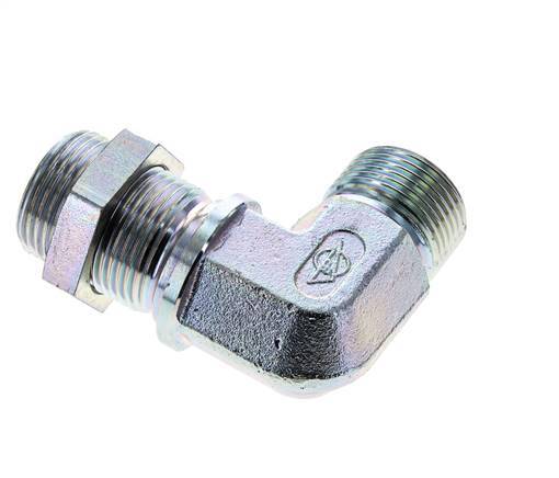 90deg Angled Fitting G1'' Bulkhead High Pressure Steel 60° Cone 225bar (3161.25psi) Hydraulic
