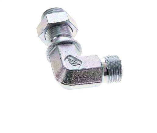90deg Angled Fitting G1/2'' Bulkhead High Pressure Steel 60° Cone 350bar (4917.5psi) Hydraulic