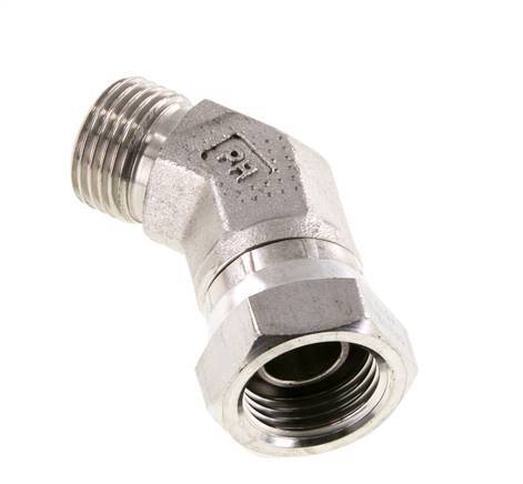 45deg Angled Fitting G1/2'' Female x Male High Pressure Stainless Steel 60° Cone 300bar (4215.0psi) Hydraulic