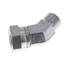45deg Angled Fitting G3/8'' Female x Male High Pressure Steel 60° Cone 325bar (4566.25psi) Hydraulic
