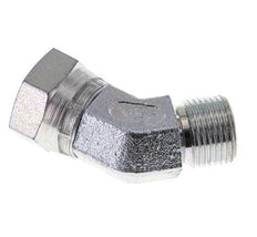 45deg Angled Fitting G3/8'' Female x Male High Pressure Steel 60° Cone 325bar (4566.25psi) Hydraulic