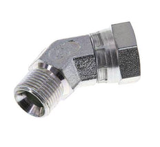 45deg Angled Fitting G3/8'' Female x Male High Pressure Steel 60° Cone 325bar (4566.25psi) Hydraulic