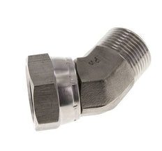 45deg Angled Fitting G1'' Female x Male High Pressure Stainless Steel 60° Cone 150bar (2107.5psi) Hydraulic