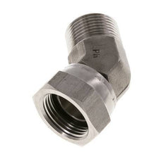45deg Angled Fitting G1'' Female x Male High Pressure Stainless Steel 60° Cone 150bar (2107.5psi) Hydraulic