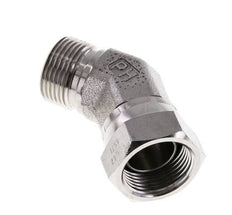 45deg Angled Fitting G3/4'' Female x Male High Pressure Stainless Steel 60° Cone 175bar (2458.75psi) Hydraulic