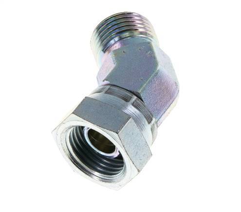 45deg Angled Fitting G1/2'' Female x Male High Pressure Steel 60° Cone 300bar (4215.0psi) Hydraulic