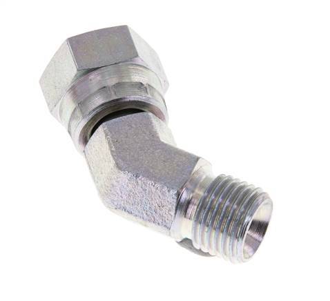 45deg Angled Fitting G1/4'' Female x Male High Pressure Steel 60° Cone 350bar (4917.5psi) Hydraulic