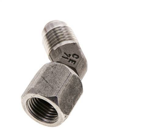 45deg JIC Angled Fitting UNF 9/16''-18 Male x Female Stainless Steel 275bar (3863.75psi)