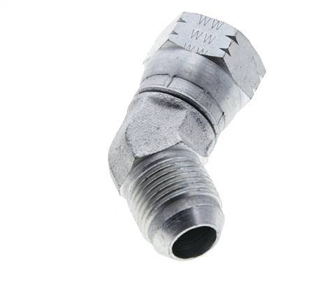 45deg JIC Angled Fitting UNF 7/8''-14 Male x Female Steel 210bar (2950.5psi)