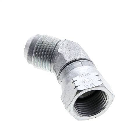 45deg JIC Angled Fitting UNF 7/8''-14 Male x Female Steel 210bar (2950.5psi)