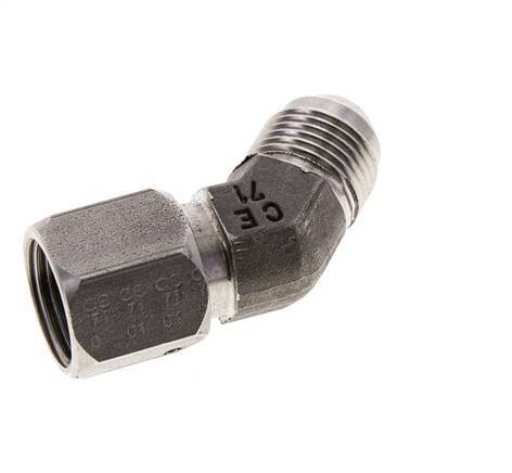 45deg JIC Angled Fitting UNF 3/4''-16 Male x Female Stainless Steel 275bar (3863.75psi)