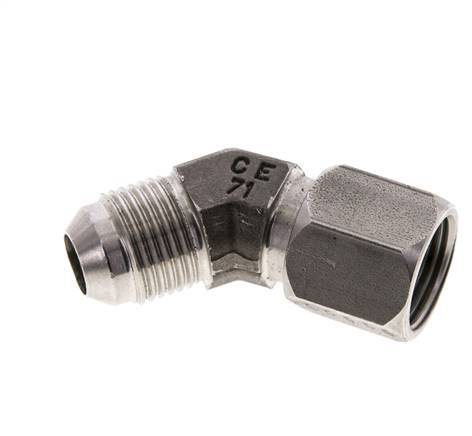 45deg JIC Angled Fitting UNF 3/4''-16 Male x Female Stainless Steel 275bar (3863.75psi)