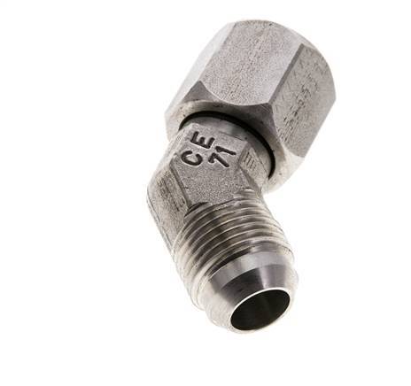 45deg JIC Angled Fitting UNF 7/8''-14 Male x Female Stainless Steel 210bar (2950.5psi)
