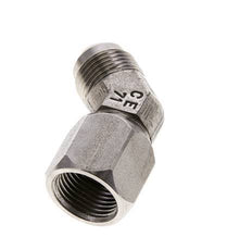 45deg JIC Angled Fitting UNF 7/8''-14 Male x Female Stainless Steel 210bar (2950.5psi)