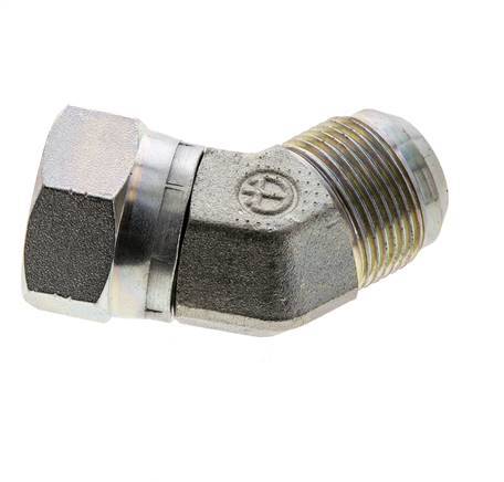 45deg JIC Angled Fitting UN 1-5/16''-12 Male x Female Steel 170bar (2388.5psi)