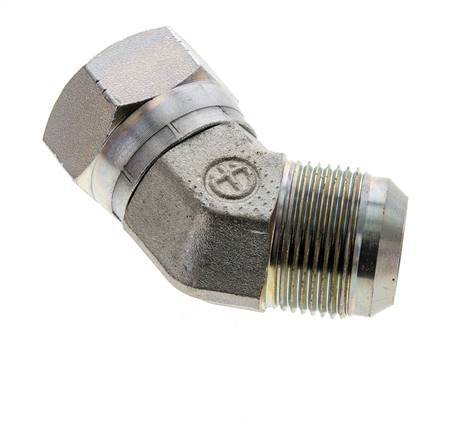 45deg JIC Angled Fitting UN 1-5/16''-12 Male x Female Steel 170bar (2388.5psi)